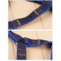 Adjustable Strong Denim Nylon Dog Pet Puppy Harness Lead leash Traction rope