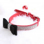 Pet wedding Bling  Collar PU Leather Buckle Dog Collar Neck Strap with dog leash