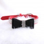 Pet wedding Bling  Collar PU Leather Buckle Dog Collar Neck Strap with dog leash