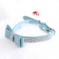 Pet wedding Bling  Collar PU Leather Buckle Dog Collar Neck Strap with dog leash