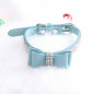 Pet wedding Bling  Collar PU Leather Buckle Dog Collar Neck Strap with dog leash