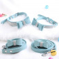 Pet wedding Bling  Collar PU Leather Buckle Dog Collar Neck Strap with dog leash