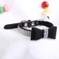 Pet wedding Bling  Collar PU Leather Buckle Dog Collar Neck Strap with dog leash