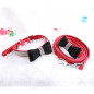 Pet wedding Bling  Collar PU Leather Buckle Dog Collar Neck Strap with dog leash