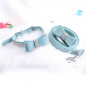 Pet wedding Bling  Collar PU Leather Buckle Dog Collar Neck Strap with dog leash