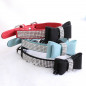 Pet wedding Bling  Collar PU Leather Buckle Dog Collar Neck Strap with dog leash