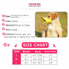 Pet Puppy Dog Cat Muzzle Quack Duck Bill Design Soft Silicone Bite Stop S/M/L