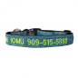 Embroidered Personalized Dog Collar, Cat collar Custom Pet Name+Number