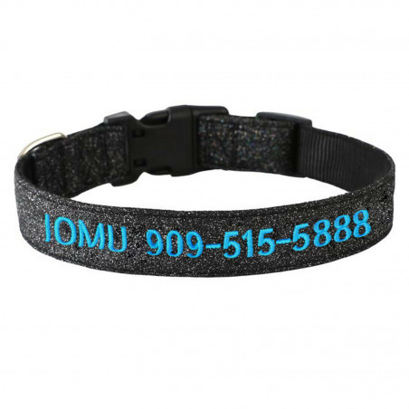 Personalized Dog Collars - Gliter Fabric+Nylon Custom Embroidered cat Collar