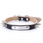 Soft Padded Leather Personalized Dog Collar Name ID for Small Medium Large Dogs