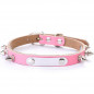 Soft Padded Leather Personalized Dog Collar Name ID for Small Medium Large Dogs