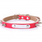 Soft Padded Leather Personalized Dog Collar Name ID for Small Medium Large Dogs