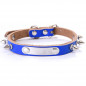 Soft Padded Leather Personalized Dog Collar Name ID for Small Medium Large Dogs