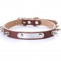 Soft Padded Leather Personalized Dog Collar Name ID for Small Medium Large Dogs