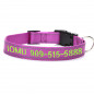 Reflective Personalized Dog Collar Custom Embroidered Name Durable Nylon