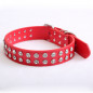 PU Faux Leather Synthetic Jewel Collar Dog XS S M Adjustable