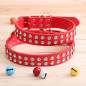 PU Faux Leather Synthetic Jewel Collar Dog XS S M Adjustable