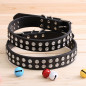 PU Faux Leather Synthetic Jewel Collar Dog XS S M Adjustable