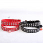 PU Faux Leather Synthetic Jewel Collar Dog XS S M Adjustable