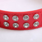 PU Faux Leather Synthetic Jewel Collar Dog XS S M Adjustable