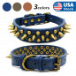 Retro Studded Spiked Rivet Large Dog Pet Leather Collar Pit Bull S-XL