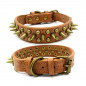 Retro Studded Spiked Rivet Large Dog Pet Leather Collar Pit Bull S-XL