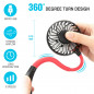 Portable Rechargeable Neckband Neck Hanging Fan Hand Free Personal Mini LED Fan