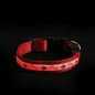 USB Charging LED Safety Paw Pet Collar, Adjustable PU Dog Collar Night Walking