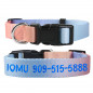 Gradient Personalized Custom Embroidered Nylon Dog Collar Adjustable Name number