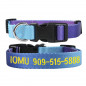 Gradient Personalized Custom Embroidered Nylon Dog Collar Adjustable Name number