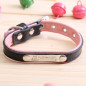 dog collar leather personalized with name plate Custom dog tags engraved ID tag