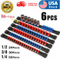 6 PCS INDUSTRIAL ABS MOUNTABLE SOCKET RAIL RACK HOLDER ORGANIZER 1/4 3/8 1/2