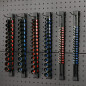 6 PCS INDUSTRIAL ABS MOUNTABLE SOCKET RAIL RACK HOLDER ORGANIZER 1/4 3/8 1/2