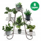 6Tiers Metal Plant Stand Flower Pot Display Holder Shelf Home Garden Balcony