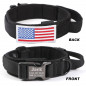 Heavy DutyTactical Military K9 Dog Training Nylon Collar with Tag Name  Flag