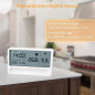 LCD Temperature Humidity Meter Indoor Digital Hygrometer Thermometer with Clock