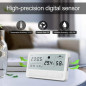 LCD Temperature Humidity Meter Indoor Digital Hygrometer Thermometer with Clock