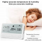 LCD Temperature Humidity Meter Indoor Digital Hygrometer Thermometer with Clock