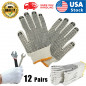 12 PAIRS WHITE POLY COTTON STRING KNIT WORK SAFETY GLOVES Nylon Glove