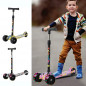 3 Wheel Adjustable LED Kick Scooter Deluxe Height T-bar Glider For Toddler Kids