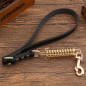 Short Leather Dog Leash for Large Dogs Training with Control Handle Traffic Lead