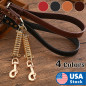 Short Leather Dog Leash for Large Dogs Training with Control Handle Traffic Lead