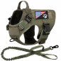 Tactical Dog Vest Harness – Military K9 Dog Training Vest –Working Dog+Leash