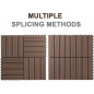 11PCS 12x12'' Patio Deck Tiles Interlocking Wooden Snap Flooring Tiles Outdoor B