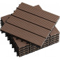 11PCS 12x12'' Patio Deck Tiles Interlocking Wooden Snap Flooring Tiles Outdoor B