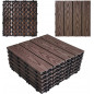 11PCS 12x12'' Patio Deck Tiles Interlocking Wooden Snap Flooring Tiles Outdoor A