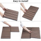 11PCS 12x12'' Patio Deck Tiles Interlocking Wooden Snap Flooring Tiles Outdoor B