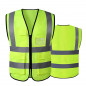 NEW Safety Vest High Visibility Reflective Stripes Orange & Green work vest