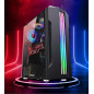 Black RGB light PC Case ATX M-ATX Mid-Tower Gaming Computer Case Tempered Glass