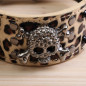 Skull Metal Studded Spiked Rivet Large Dog Collar  PU Leather Collar Shepherd